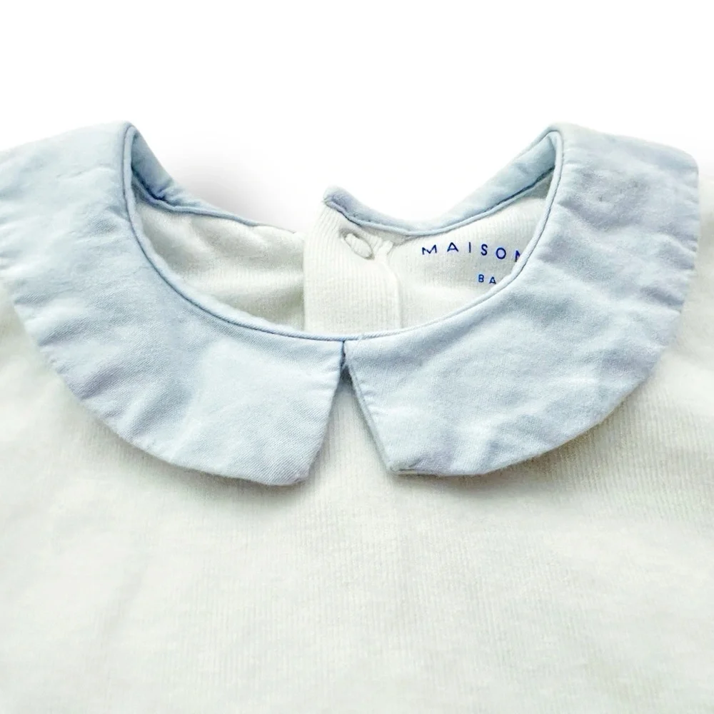 Maison Me | Syd Long Sleeve Pointed Collar Bodysuit (6-12 mos) 💙